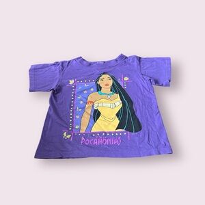 Vintage Disney Girls Pocahontas Purple Single Stitch Short Sleeve Shirt Size 7/8